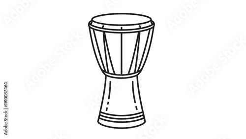 Simple Line Drawing of a Djembe Drum