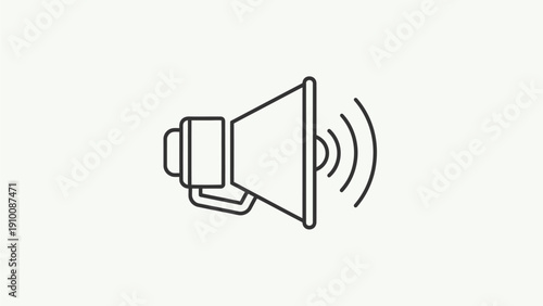 Simple Line Art Megaphone Icon
