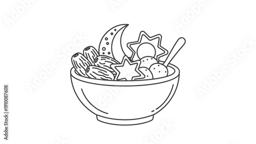 Whimsical Cereal Bowl Illustration