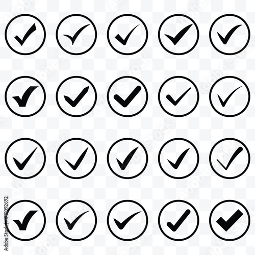 Check mark with partial circle. minimal monochrome icon design for system feedback, UI symbols, or digital checkboxes. Vector Images for Web and Graphic Design.
