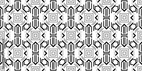 Seamless Transparent Geometric Monochrome Architectural and Art Deco Style Patterns