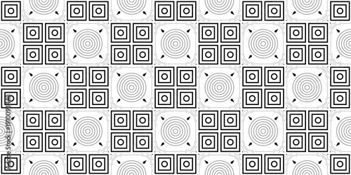 Seamless Transparent Geometric Monochrome Architectural and Art Deco Style Patterns