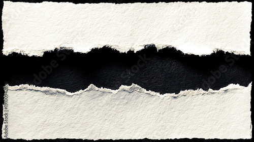 Ripped Paper Strips on Black Background paper tear