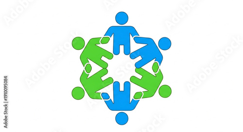 Diverse group of people holding hands in a circle.