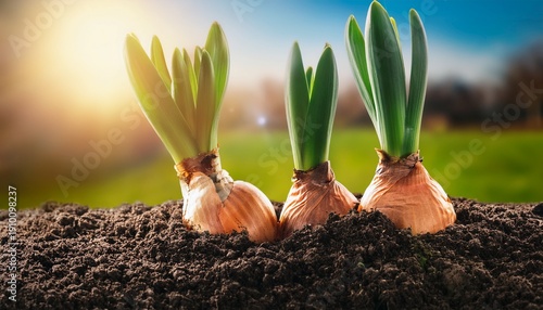 Spring Bulbs Pushing Soil Breaking Gently New Life Emerging Hope Showing
