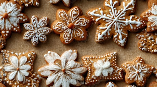 Artisan Frosted Floral Gingerbread Cookies: Decorative Holiday Treats
