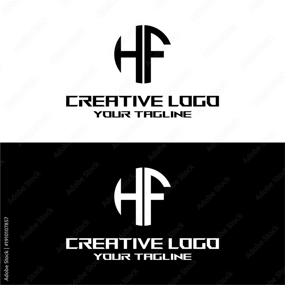 Obraz premium creative letter logo hf design vector