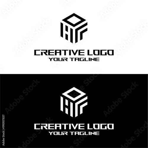 Slika na platnu creative letter logo hf design vector