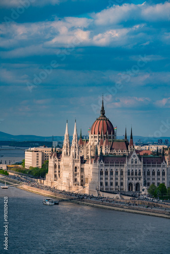 The cityscape of Budapest, Hungary, on a sunny day.
