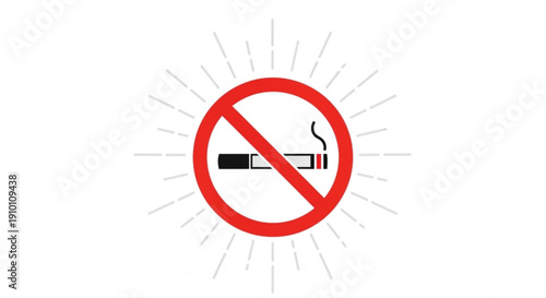 No smoking symbol with red circle and line through cigarette