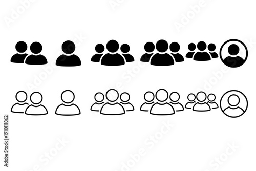People Group Icons Simple Design