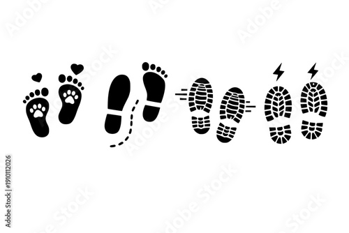 Footprints and Shoe Prints