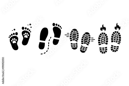 Footprints and Shoe Prints