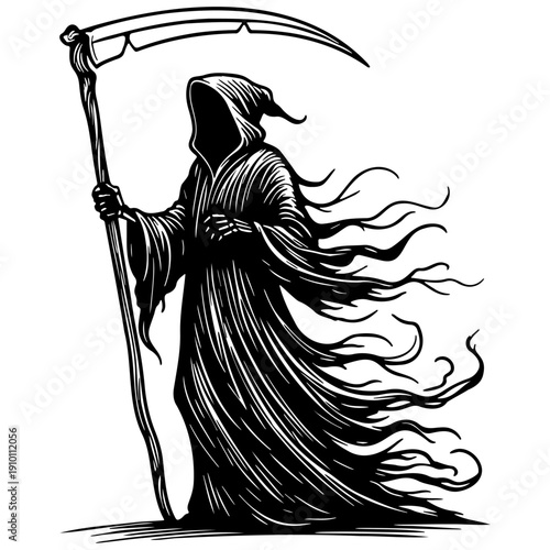 Scytheman Sketch Drawing.