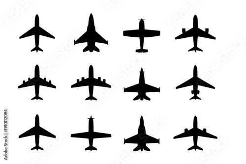 Simple Plane Silhouettes Set