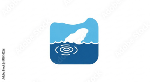 Ocean wave icon with ripples in water symbolizing sea and aquatic life natural phenomenon and weather