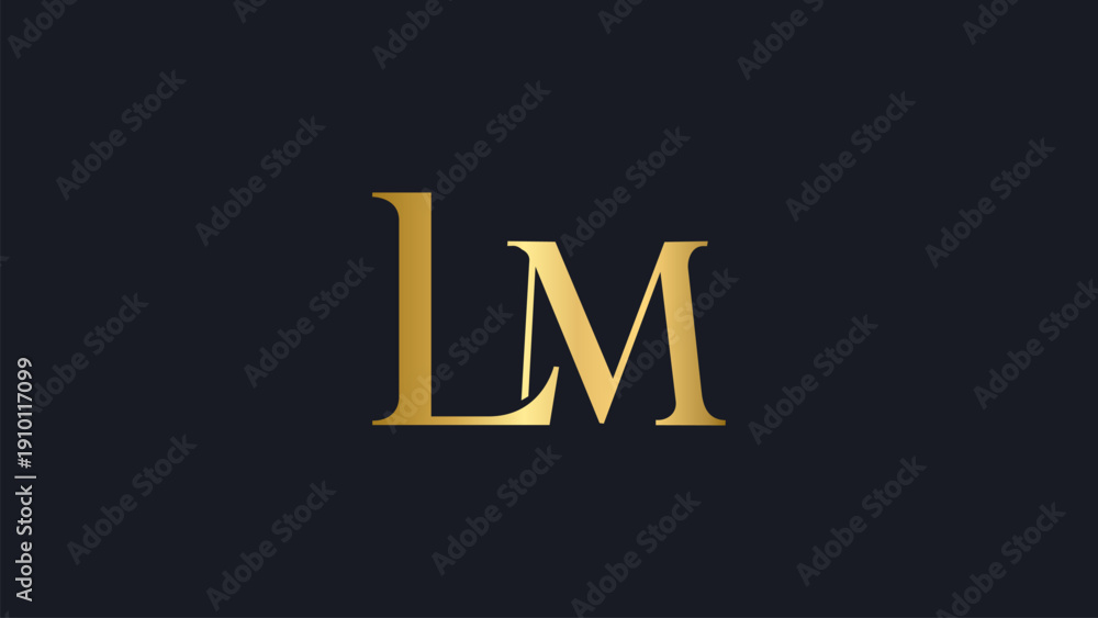 Obraz premium Luxury Gold LM Monogram Logo Design - Elegant Interlocking Initials Vector