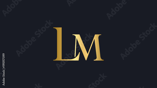 Luxury Gold LM Monogram Logo Design - Elegant Interlocking Initials Vector