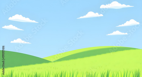landscape, meadow, grassland, greenfield, field, pasture, lawn, nature, scenery, countryside, rural, outdoor, horizon, plains, farmland, sky, bluesky, clouds, cloudscape, daylight, sunshine, sunny, br