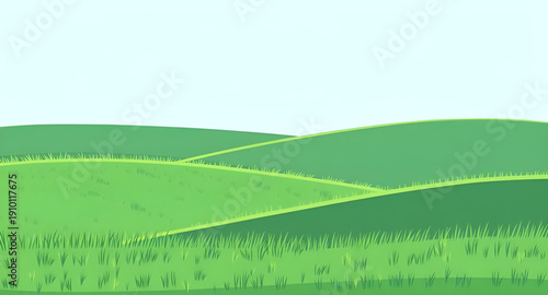 nature, landscape, grass, green, meadow, field, pasture, plain, countryside, rural, outdoor, scenery, horizon, farmland, sky, blue, clouds, cloudscape, daylight, sunlight, sunny, bright, fresh, calm, 