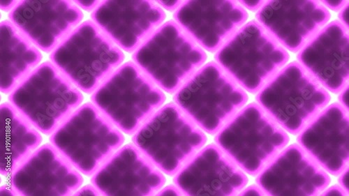 Vibrant purple grid pattern with neon pink lines and bright white intersections.