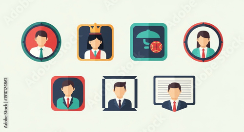 Collection of Business and Professional User Profile Icons.