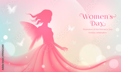International Womens Day Silhouette Women Banner Illustration