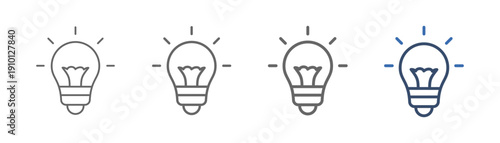 
outline icon set idea with light bulb design