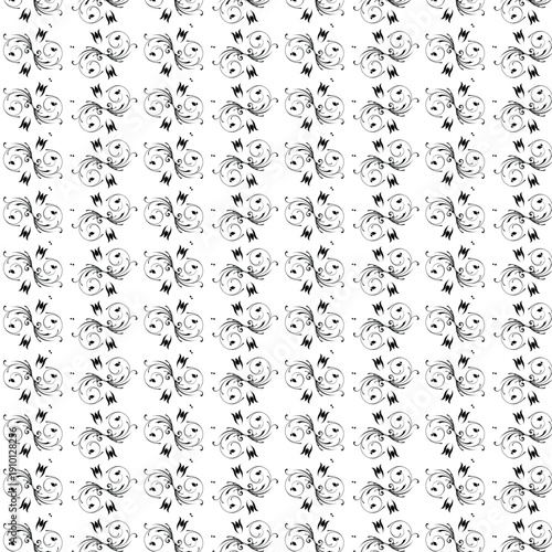 Black and White Ornamental Floral Pattern