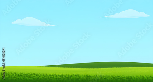 landscape, grassland, meadow, green, field, pasture, lawn, nature, scenery, countryside, rural, outdoor, horizon, plains, farmland, sky, bluesky, clouds, cloudscape, daylight, sunshine, sunny, bright,