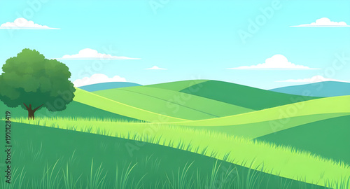 nature, meadow, grassland, green, field, pasture, lawn, landscape, scenery, countryside, rural, outdoor, horizon, plains, farmland, sky, bluesky, clouds, cloudscape, daylight, sunshine, sunny, bright,