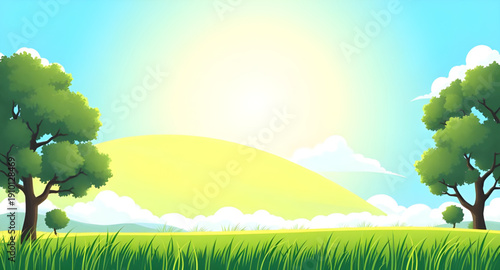 landscape, grassland, meadow, greenfield, field, pasture, lawn, nature, scenery, countryside, rural, outdoor, horizon, plains, farmland, sky, bluesky, clouds, cloudscape, daylight, sunshine, sunny, br