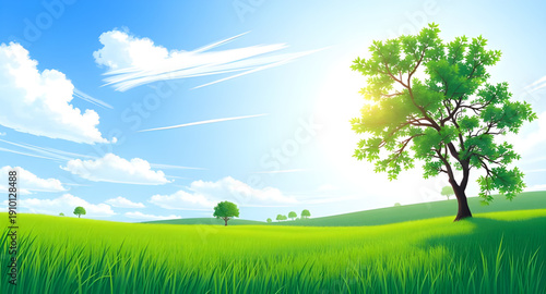 landscape, grassland, meadow, greenfield, field, pasture, lawn, nature, scenery, countryside, rural, outdoor, horizon, plains, farmland, sky, bluesky, clouds, cloudscape, daylight, sunshine, sunny, br