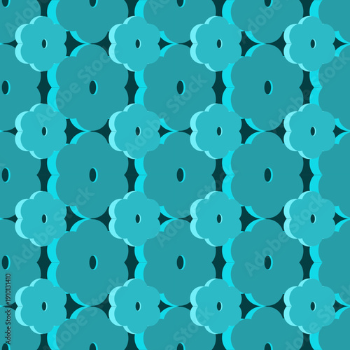 Floral geometric pattern with flowers in flat technique vector illustration 