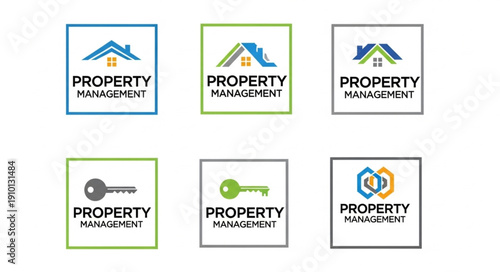 Property Management Logos Collection Real Estate Icons.