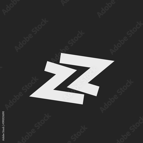 Abstract Double Z Letter Logo, Geometric Design for Sleep or Speed Symbol