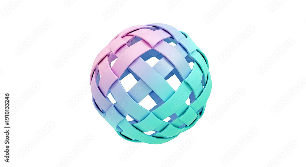Obraz premium 3D Woven Sphere with Gradient Colors