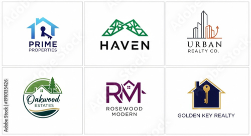 Collection of Real Estate Logos and Icons.