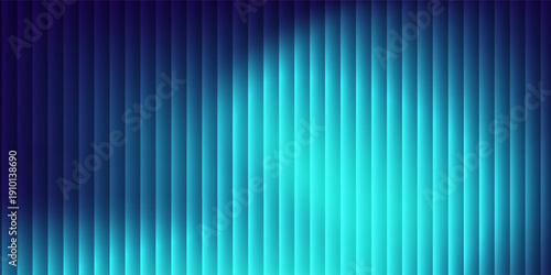 Top Futuristic neon texture with vibrant shades of blue wavy gradient and bright smooth fluted vertical lines. waves lines