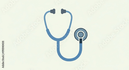 Blue stethoscope on a light background medical tool for doctor's examination and diagnosis