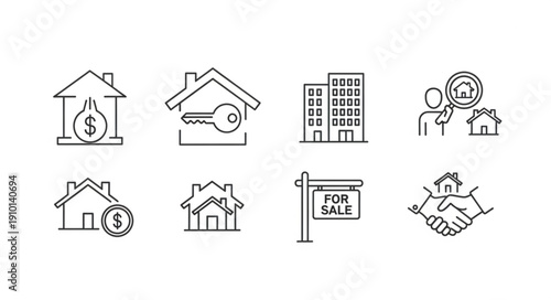 Real Estate Icons Collection for Property Business.