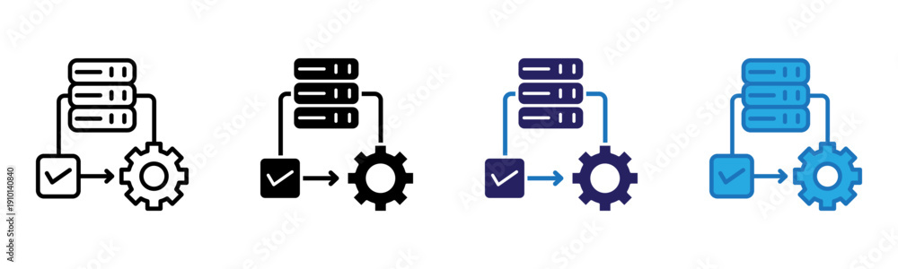 Obraz premium Process Icon Multi Style Vector Illustration