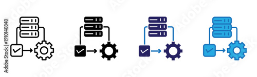 Process Icon Multi Style Vector Illustration