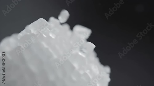 Sugar Crystals Falling in Abstract Macro Photography Scene