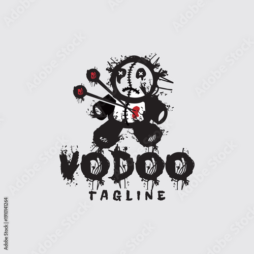 Voodoo Logo Mascot Design Vector with Modern Illustration Concept Style for Badge Emblem