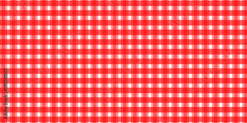Checkered picnic plaid texture. Gingham or vichy pattern. Tablecloth, blanket, basket napkin or towel print. Italian pizzeria background