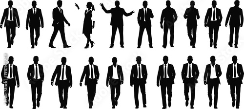 Business professionals silhouettes, corporate teamwork, leadership communication, office collaboration, negotiation success, workplace diversity, professional career illustration