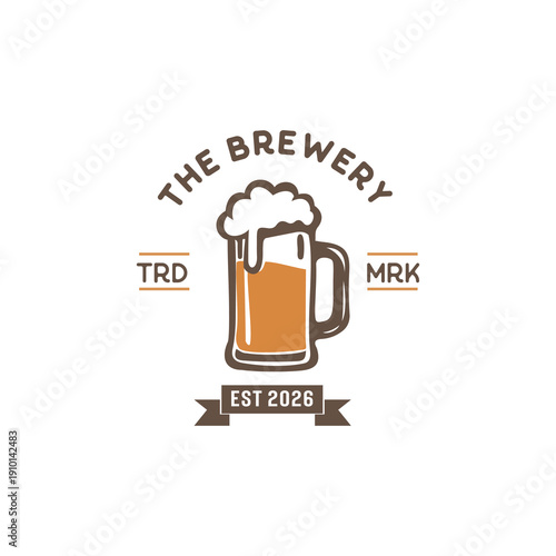 Beer vintage icon logo design