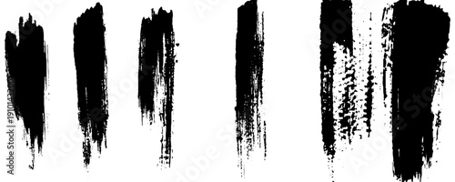 Black Paint Stroke Texture Pack. Distressed Black Ink Texture Strokes