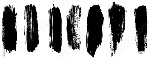 Hand Painted Ink Brush Stroke Pack. Black Paint Stroke Texture Pack